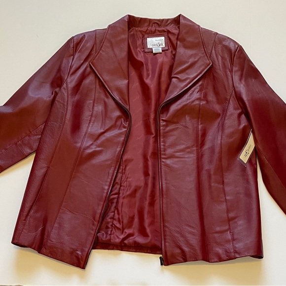 East 5th Women’s Large Dark Red/Wine Color Genuine Leather Fully Lined J… - Picture 5 of 8